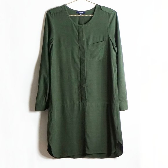 Madewell Green Cargo Tunic Shirt Dress S - Picture 2 of 5